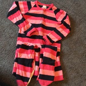 Girls Lands End one pc footie pajamas